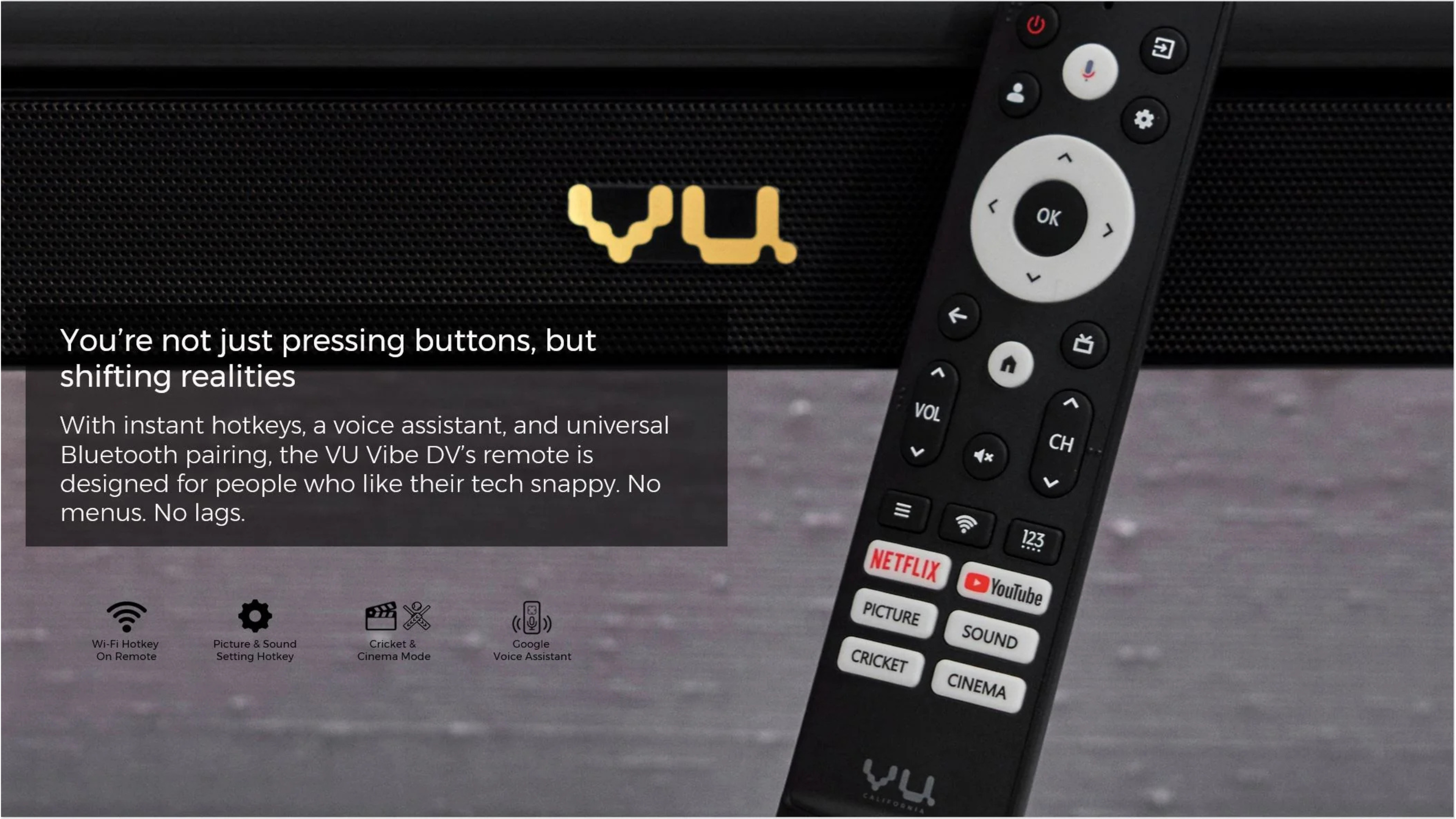 Vu Vibe DV 65 Inch 4K UHD Google TV - Detail View 4